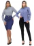 Imagem do KIT Feminino 2 Peças - Camisa Social Premium Tipo Linho Azul Cobalto e Camisa Social Slim Cinza