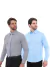 KIT Masculino 2 Peças - Camisa Social Premium Tipo Linho Azul Claro e Camisa Social Slim Cinza na internet