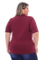 Imagem do Camisa Polo Feminina Listrada Vinho Plus Size
