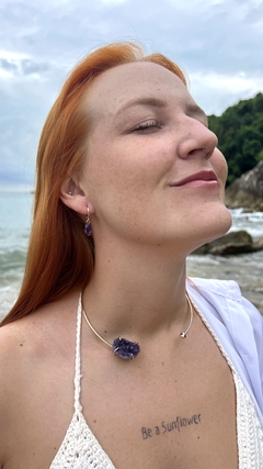 COLAR CHOKER ARO DRUSA DE AMETISTA - BANDOCHSEMIJOIAS