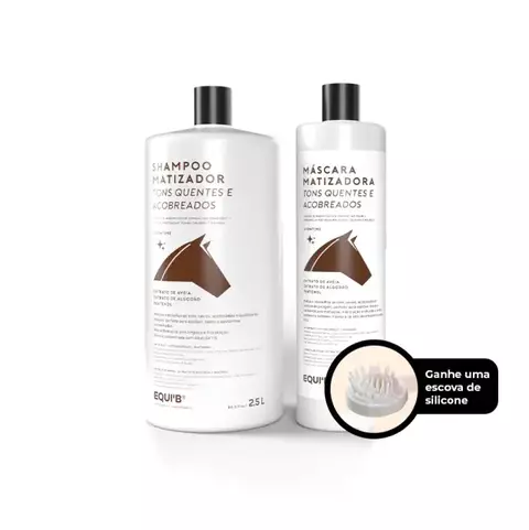 KIT EQUI'B Banho para Cavalo de Pelagem Ruiva M | destaca o alazão e o castanho + Gift Escova Silicone