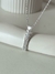 Collar con dije barra corazones y micropavé