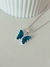 dije y aros mariposa azul - Athenea Joyas