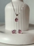 Conjunto dije y aros círculo rosa