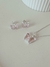 conjunto collar + aros mariposa rosa