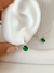 Argollas cristal oval verde
