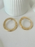 Aros círculo texturado 3,5cm acero dorado - comprar online
