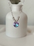 collar donas y dije swarovski acero blanco