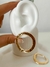 Aros círculo texturado 3,5cm acero dorado