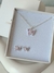 conjunto collar + aros mariposa rosa - comprar online