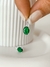 Argollas cristal oval verde - comprar online