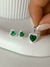 conjunto aros & dije corazón verde
