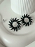 aro redondo gema negra base plateada - comprar online