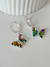Imagen de Aros mariposa cristal acero blanco premium