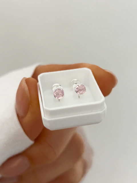 Abridores cúbic rosa 4mm enchapado