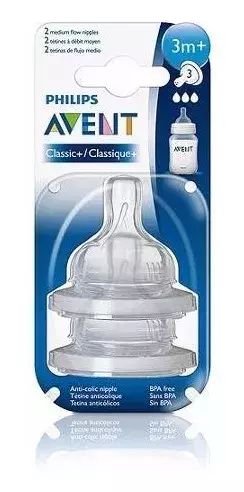 Avent Tetina x2 Classic Anti-colic 3m+ flujo medio - comprar online
