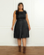 Saia Plus Size Midi Evasê Couro Fake - Lenner