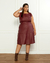 Saia Plus Size Midi Evasê Couro Fake - comprar online