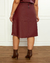 Saia Plus Size Midi Evasê Couro Fake - loja online
