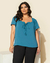 Blusa Plus Size Em Air Flow Com Detalhe De Laço No Busto - comprar online
