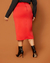 Saia Plus Size Midi Lápis Em Neoprene