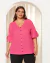 Blusa Plus Size Com Decote V E Manga 3/4