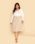 Saia Plus Size Midi Evasê Em Linho