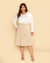 Saia Plus Size Midi Evasê Em Linho - loja online