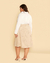 Saia Plus Size Midi Evasê Em Linho