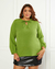 Blusa Plus Size Elegante Em Air Flow Com Manga Longa na internet