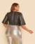 Cropped Plus Size Couro Sintético Manga Morcego - Lenner