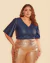 Cropped Plus Size Couro Sintético Manga Morcego - comprar online