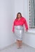 Saia Plus Size Midi Couro Fake Preto Couro Fake