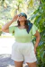 Blusa Plus Size Em Viscolinho Manga De Babado - Lenner