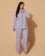 Calça Plus Size Pantalona Em Malha Tricô Roxo - comprar online