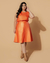 Saia Plus Size Midi Evasê Couro Fake - Lenner