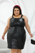 Vestido Plus Size Em Scuba Suede Metalizado - Lenner