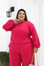 Blusa Plus Size Elegante Em Air Flow Com Manga Longa - Lenner