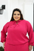 Blusa Plus Size Elegante Em Air Flow Com Manga Longa - loja online
