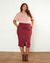 Saia Plus Size Midi Lápis Em Suede - Lenner