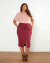 Saia Plus Size Midi Lápis Em Suede - Lenner