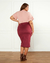 Saia Plus Size Midi Lápis Em Suede - loja online