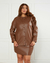 Camisa Plus Size Em Couro Fake na internet