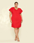 Vestido Plus Size Em Linho Com Manga Flare na internet