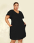 Vestido Plus Size Em Linho Com Manga Flare - loja online