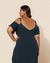 Vestido Plus Size Longo Com Alça E Fendas Laterais