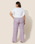 Calça Plus Size Pantalona Em Malha Tricô Roxo na internet