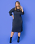 Vestido Plus Size Midi Malha Canelada