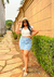 Saia Plus Size Chambray Bordado - Lenner