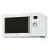 Microondas Whirlpool con grill de 27 litros en color blanco, mostrando el panel de control y la puerta abierta.